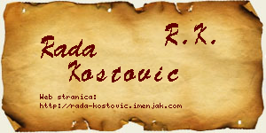 Rada Kostović vizit kartica